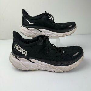 Hoka Womens 6B One One Clifton 8 Neutral Running Shoe Black and White Athletic